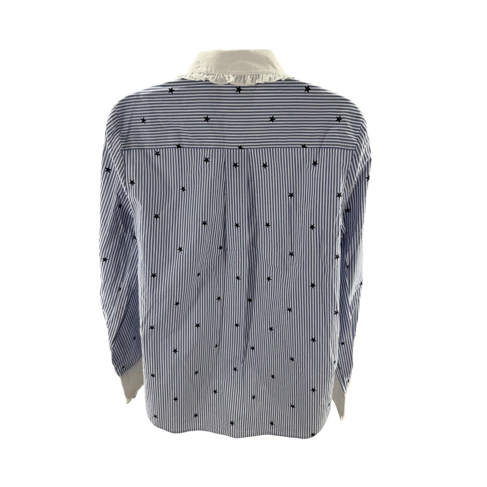 Kate Spade x Broome Street Blue Striped Stars Ruffle Womens Medium NEW Sample - Picture 10 of 12